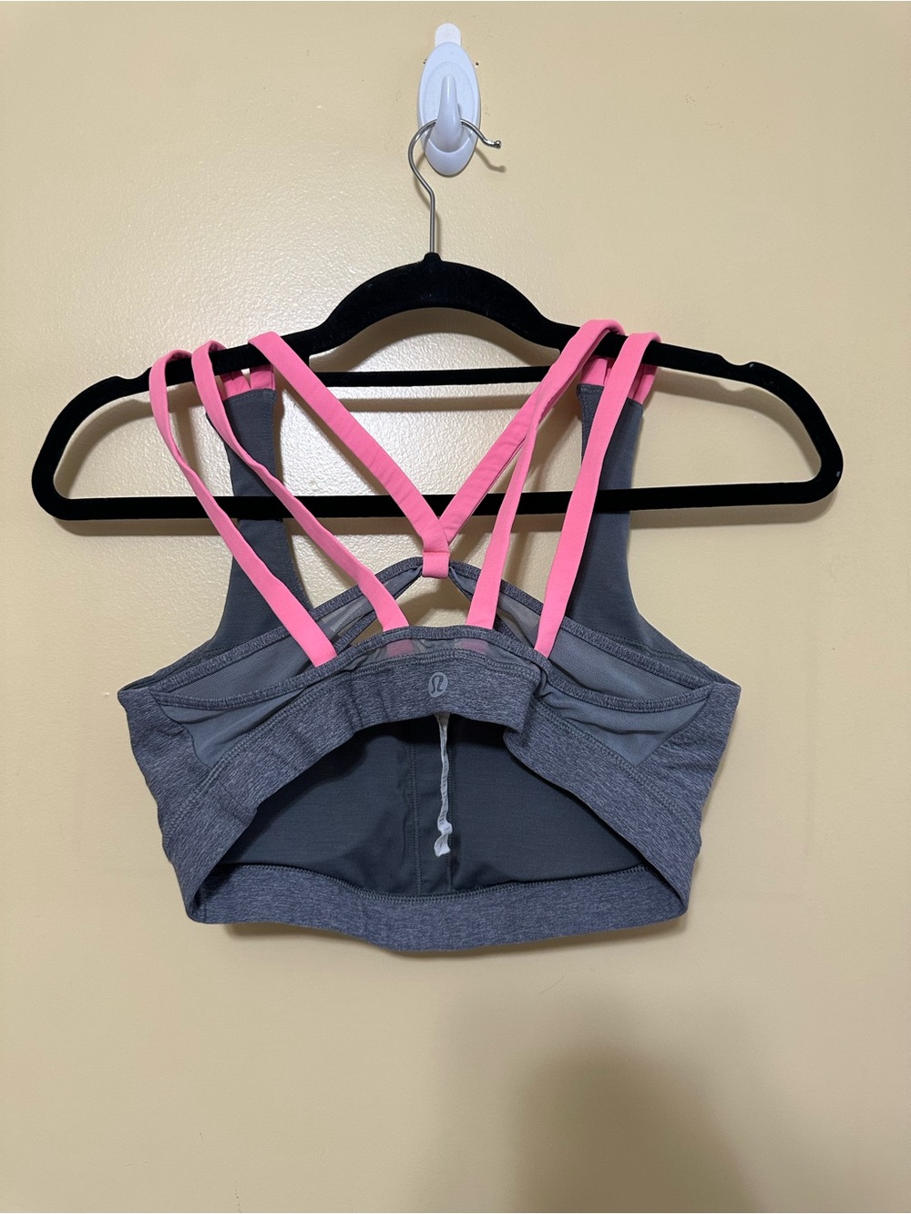 Lululemon Energy Sports Bra Exhale Cross Strappy Back Women 8 Heathered Slate - Picture 7 of 8